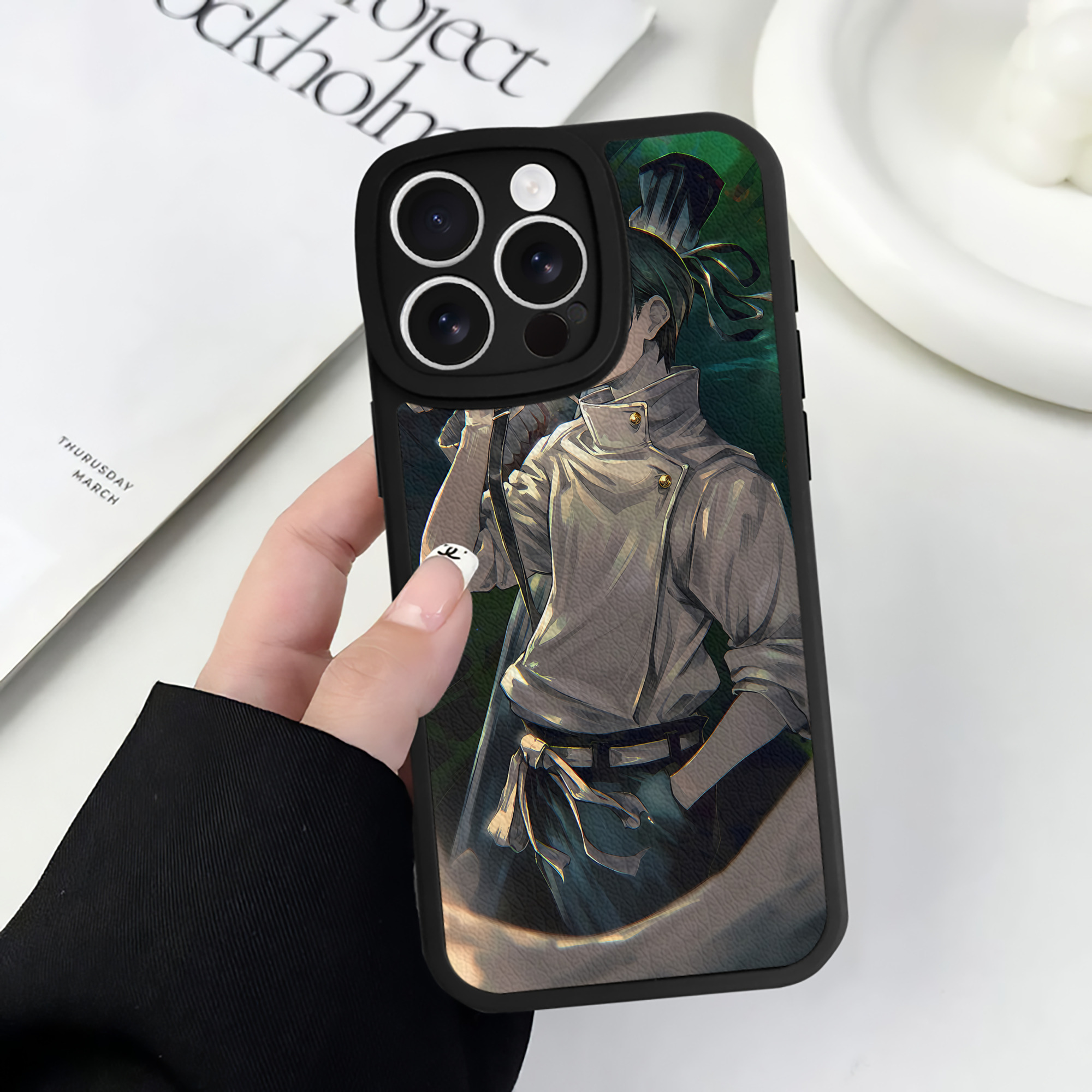 （画像用） 呪術廻戦 Jujutsu Kaisen 【iPhone 16シリーズ対応】シリコンスマホケース（レザー調） 材質：シリコン
